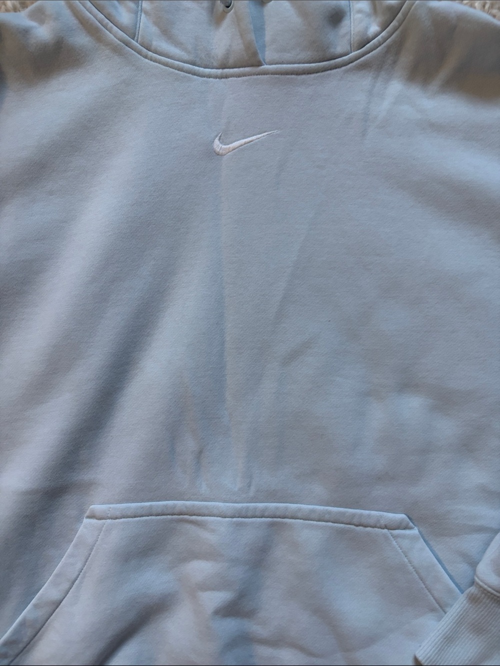 Nike Light Blue Crewneck Sweatshirt with Embroidered Swoosh